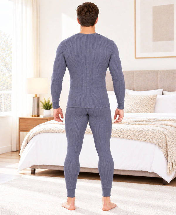 T.T. Men Hotpot Elite Light Weight , Super Warm With Polyfill Sandwich Technology Thermal Set - Navy