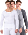T.T. Men'S Hotpot Elite Premium Thermal Top|Cotton Polyfill Sandwich Technology Fabric|Full Sleeve|Round Neck|Super Warm Winter Innerwear|Pack Of 3|White,Grey Melange,Anthra Melange