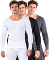 T.T. Men'S Hotpot Elite Premium Thermal Top|Cotton Polyfill Sandwich Technology Fabric|Full Sleeve|Round Neck|Super Warm Winter Innerwear|Pack Of 3|White,Black,Anthra Melange