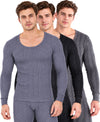 T.T. Men'S Hotpot Elite Premium Thermal Top|Cotton Polyfill Sandwich Technology Fabric|Full Sleeve|Round Neck|Super Warm Winter Innerwear|Pack Of 3|Navy,Black,Anthra Melange
