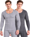 T.T. Men'S Hotpot Elite Premium Thermal Top|Cotton Polyfill Sandwich Technology Fabric|Full Sleeve|Round Neck|Super Warm Winter Innerwear|Pack Of 2|Grey Melange,Anthra Melange