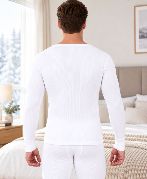T.T. Men'S Hotpot Elite Premium Thermal Top|Cotton Polyfill Sandwich Technology Fabric|Full Sleeve|Round Neck|Super Warm Winter Innerwear|Pack Of 2|White,Anthra Melange