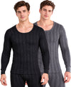 T.T. Men'S Hotpot Elite Premium Thermal Top|Cotton Polyfill Sandwich Technology Fabric|Full Sleeve|Round Neck|Super Warm Winter Innerwear|Pack Of 2|Black,Anthra Melange