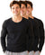 T.T. Men Regular Fit Cotton Rich With Elastomeric Finish Thermal Top Pack Of 3-Black