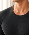 T.T. Men Regular Fit Cotton Rich With Elastomeric Finish Thermal Top Pack Of 1-Black