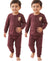 T.T. Unisex Baby Suit For Boys & Girls|Full Sleeve Button-Front Thermal Set|Soft & Comfortable Super Warm Kids Wear|Pack Of 2|Brown