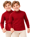 T.T. Boys & Girls |Slim Fit| Cotton Fleece |Full Sleeves|High Neck|Trendy Winter Wear|Dyed Top Pack Of 2-Red