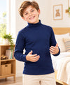 T.T. Boys & Girls |Slim Fit| Cotton Fleece |Full Sleeves|High Neck|Trendy Winter Wear|Dyed Top Pack Of 2-Blue-Red