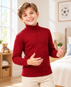 T.T. Boys & Girls |Slim Fit| Cotton Fleece |Full Sleeves|High Neck|Trendy Winter Wear|Dyed Top Pack Of 2-Blue-Red