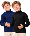 T.T. Boys & Girls |Slim Fit| Cotton Fleece |Full Sleeves|High Neck|Trendy Winter Wear|Dyed Top Pack Of 2-Black-Blue