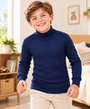 T.T. Boys & Girls |Slim Fit| Cotton Fleece |Full Sleeves|High Neck|Trendy Winter Wear|Dyed Top Pack Of 2-Black-Blue