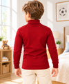 T.T. Boys & Girls |Slim Fit| Cotton Fleece |Full Sleeves|High Neck|Trendy Winter Wear|Dyed Top -Red