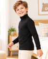 T.T. Boys & Girls |Slim Fit| Cotton Fleece |Full Sleeves|High Neck|Trendy Winter Wear|Dyed Top -Black