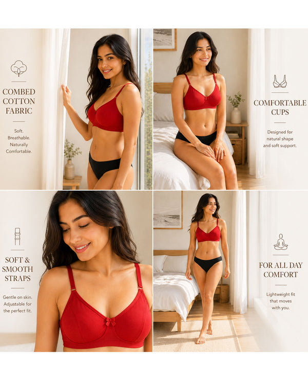 T.T. Women Desire Bra With Extra Strips PO2 White-Red