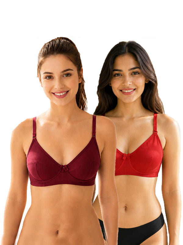 T.T. Women Desire Bra With Extra Strips PO2 Maroon-Red