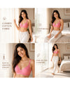 T.T. Women Desire Bra With Extra Strips PO3 White,Red,Pink