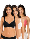 T.T. Women Desire Bra With Extra Strips PO3 Black,White,Pink