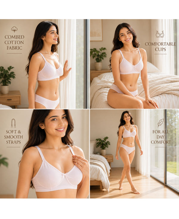 T.T. Women Desire Bra With Extra Strips PO3 Black,White,Pink