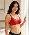 T.T. Women Desire Bra With Extra Strips PO3 Black,Red,Pink