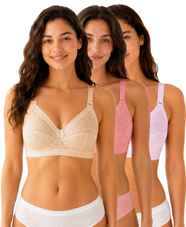 T.T. Women Desire Printed Bra PO3 Beige,Coral,Pink