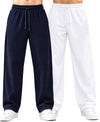 T.T.Men PO2 Premium Cord-Knit Wide-Leg Track Pant -Navy,White