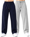 T.T.Men PO2 Premium Cord-Knit Wide-Leg Track Pant -Cream,Navy