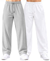 T.T.Men PO2 Premium Cord-Knit Wide-Leg Track Pant -Cream,White