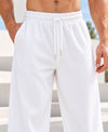 T.T.Men Premium Cord-Knit Wide-Leg Track Pant -White