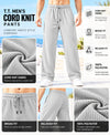 T.T.Men Premium Cord-Knit Wide-Leg Track Pant -Cream