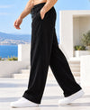 T.T.Men PO2 Premium Cord-Knit Wide-Leg Track Pant -Black,Cream