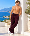 T.T.Men PO3 Premium Cord-Knit Wide-Leg Track Pant-Wine,Black,Navy