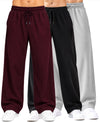 T.T.Men PO3 Premium Cord-Knit Wide-Leg Track Pant-Wine,Black,Cream