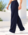 T.T.Men PO3 Premium Cord-Knit Wide-Leg Track Pant-Black,Navy,Cream