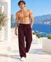 T.T.Men PO2 Premium Cord-Knit Wide-Leg Track Pant -Wine,Navy