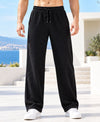 T.T.Men PO2 Premium Cord-Knit Wide-Leg Track Pant -Wine,Black