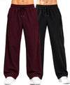 T.T.Men PO2 Premium Cord-Knit Wide-Leg Track Pant -Wine,Black