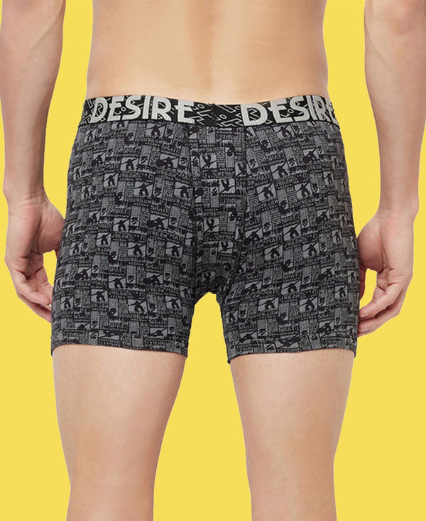 T.T. Mens Desire Printed Long Top Elastic Trunk Pack Of 1 Anthra