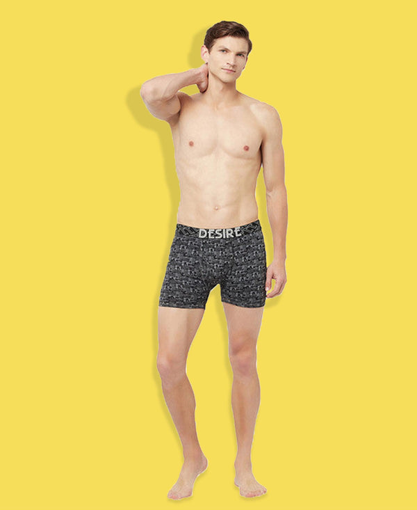 T.T. Mens Desire Printed Long Top Elastic Trunk Pack Of 1 Anthra
