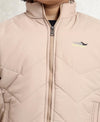 HiFlyers Boys Regular Fit | Polyster |Fluffy Full Sleeves |Quilted Insulation|High Neck Stand Collar|Zipper Jacket -Beige