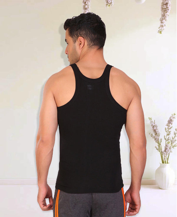 T.T. Men DesignerGym Vest Pack Of 3 Black-Olive -Grey-Blue -Olive-Black