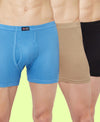 T.T. Mens Jazz Fine Long Inner Elastic TrunkPack Of 3 Black-Skin-Sky