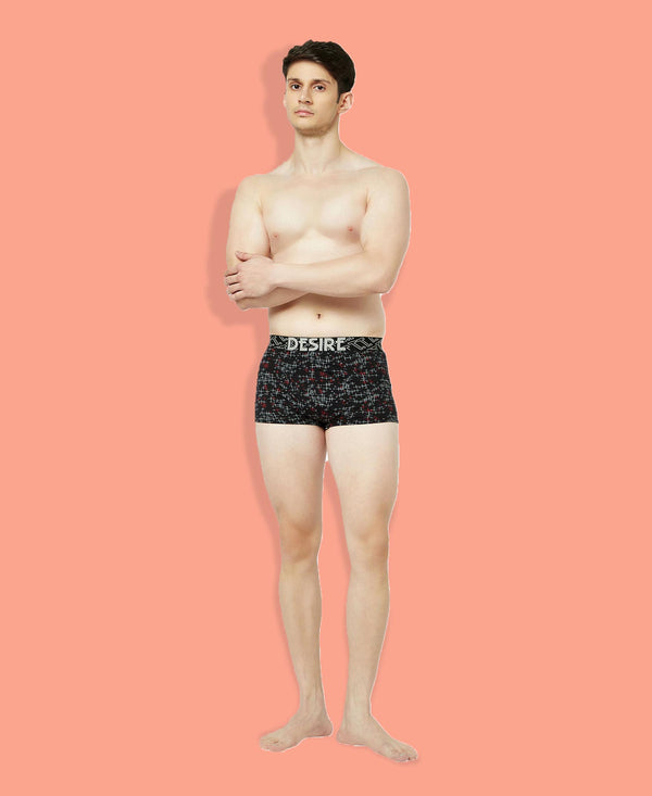 T.T. Mens Desire 100% Combed Cotton Printed Mini Top Elastic Trunk Pack Of 1 Anthra