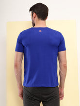 T.T Mens Royal Blue Regular Fit  Poly Jersey Round Neck Half Sleeve T-Shirt