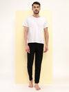 T.T. Men's Poly Jersey Cut & Sew Trackpant -Black