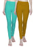 T.T. Women Solid Chudidar Cotton Lycra Cool Leggings -Jade - Saffron( Free Size)