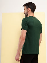 T.T. Men's Solid Eco Friendly (Cotton Rich) Recycled Fabric Regular Fit Round Neck T-Shirt-Bottle Green
