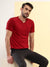 T.T Mens Regular FitPoly Jersey V-Neck Half Sleeve T-Shirt- Maroon