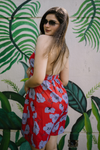 Red floral dress