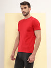 T.T. Men's Solid Eco Friendly (Cotton Rich) Recycled Fabric Regular Fit Round Neck T-Shirt-Red