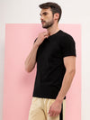 T.T. Men's Solid Eco Friendly (Cotton Rich) Recycled Fabric Regular Fit Round Neck T-Shirt-Black